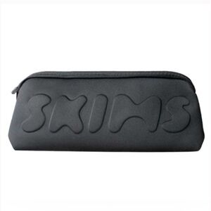 NWT SKIMS | Women’s Black Travel/Toiletry/Cosmetics Zip Top Embossed Logo Bag OS